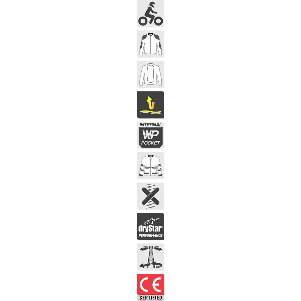 ALPINESTARS Stella Yaguara Drystar? Jacket - Black/Anthracite - Large 3213218-104-L