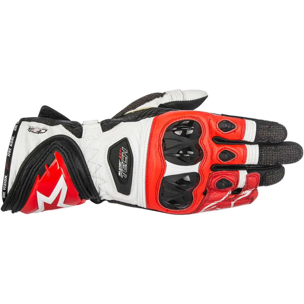 ALPINESTARS Supertech Gloves - Black/White/Red -Large 3556017-123-L