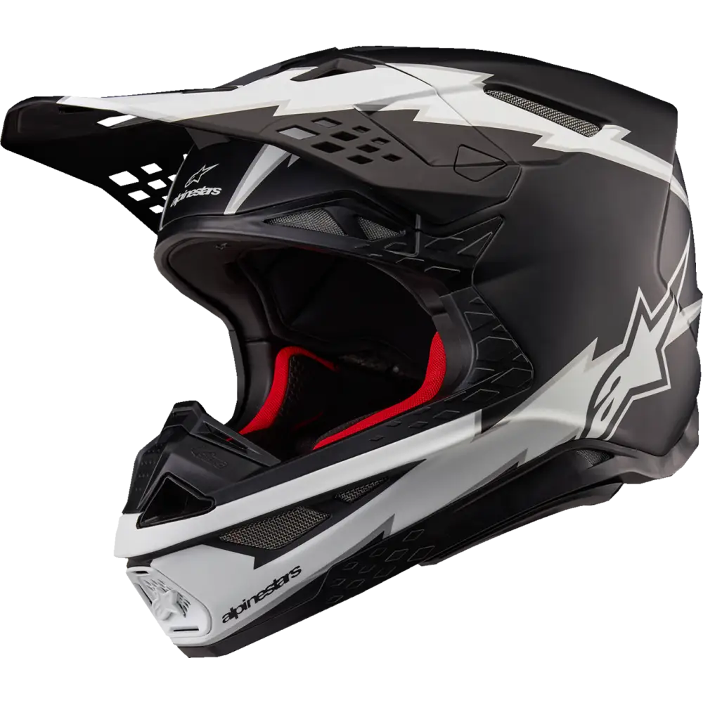 ALPINESTARS Supertech M10 Helmet - Ampress - MIPS? - Matte Black/White - Small 8300823-1121-S
