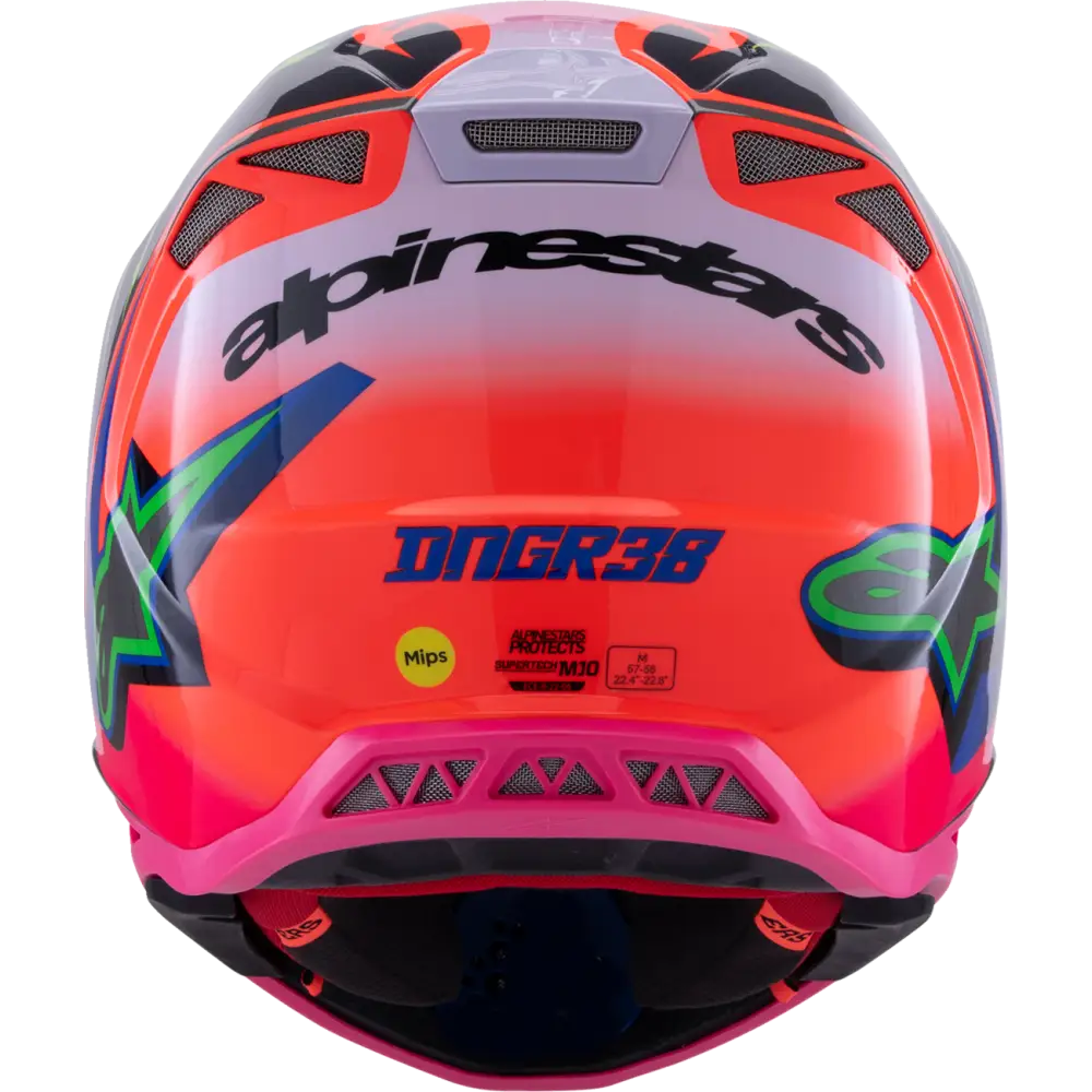 ALPINESTARS Supertech M10 Helmet - Deegan Monster - MIPS? - Gloss Orange Fluo/Purple/Pink Fluo - XS 8300425-433-XS