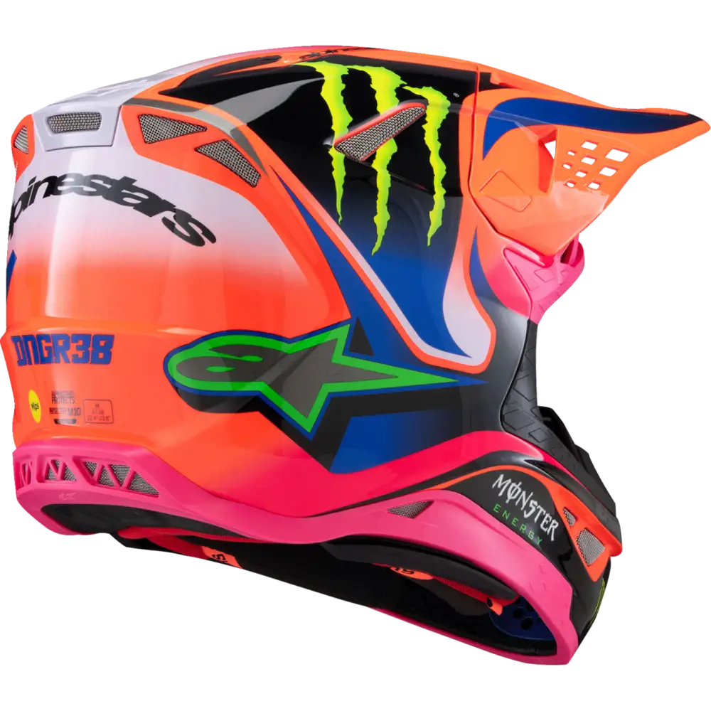 ALPINESTARS Supertech M10 Helmet - Deegan Monster - MIPS? - Gloss Orange Fluo/Purple/Pink Fluo - 2XL 8300425-433-XXL