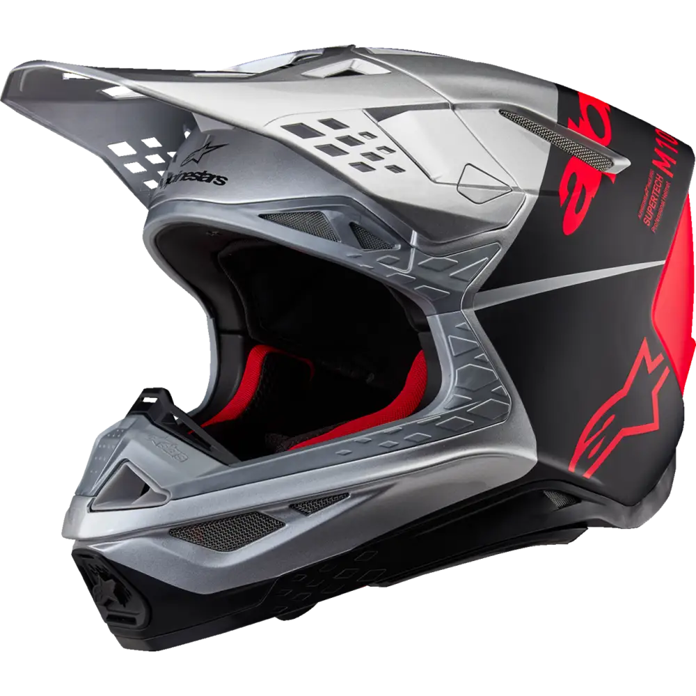 ALPINESTARS Supertech M10 Helmet - Flood - MIPS? - Gloss Silver/Black/Orange Fluo - 2XL 8301023-1954-XXL