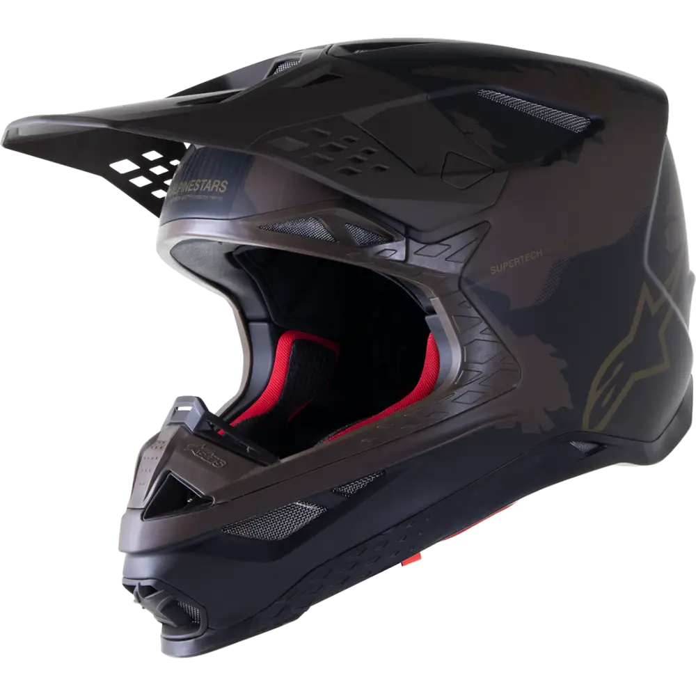 ALPINESTARS Supertech M10 Helmet - Squad - MIPS? - Dark Brown/Gold - Large 8302823-839-LG