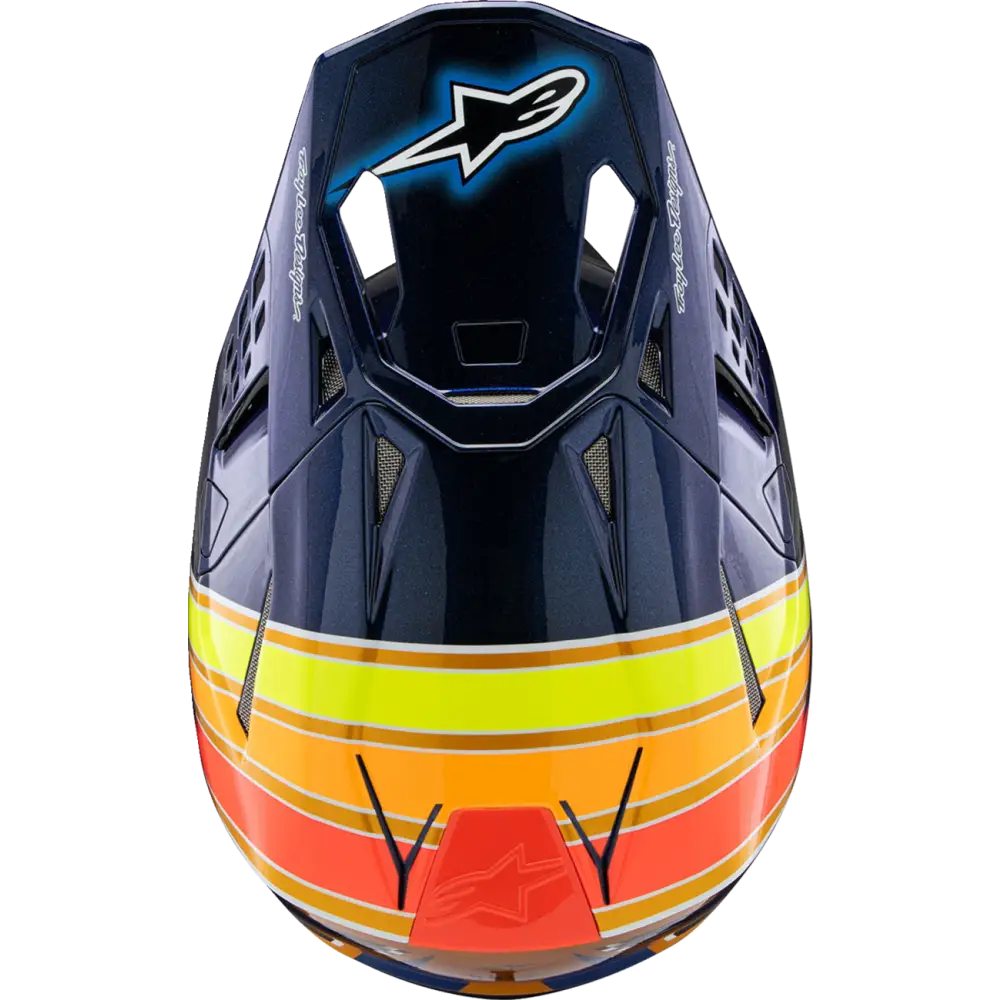 ALPINESTARS Supertech M10 Helmet - TLD Edition 25 - MIPS? - Gloss Dark Blue/Orange/Yellow/Fluo Red - Medium 8300225-7156-M