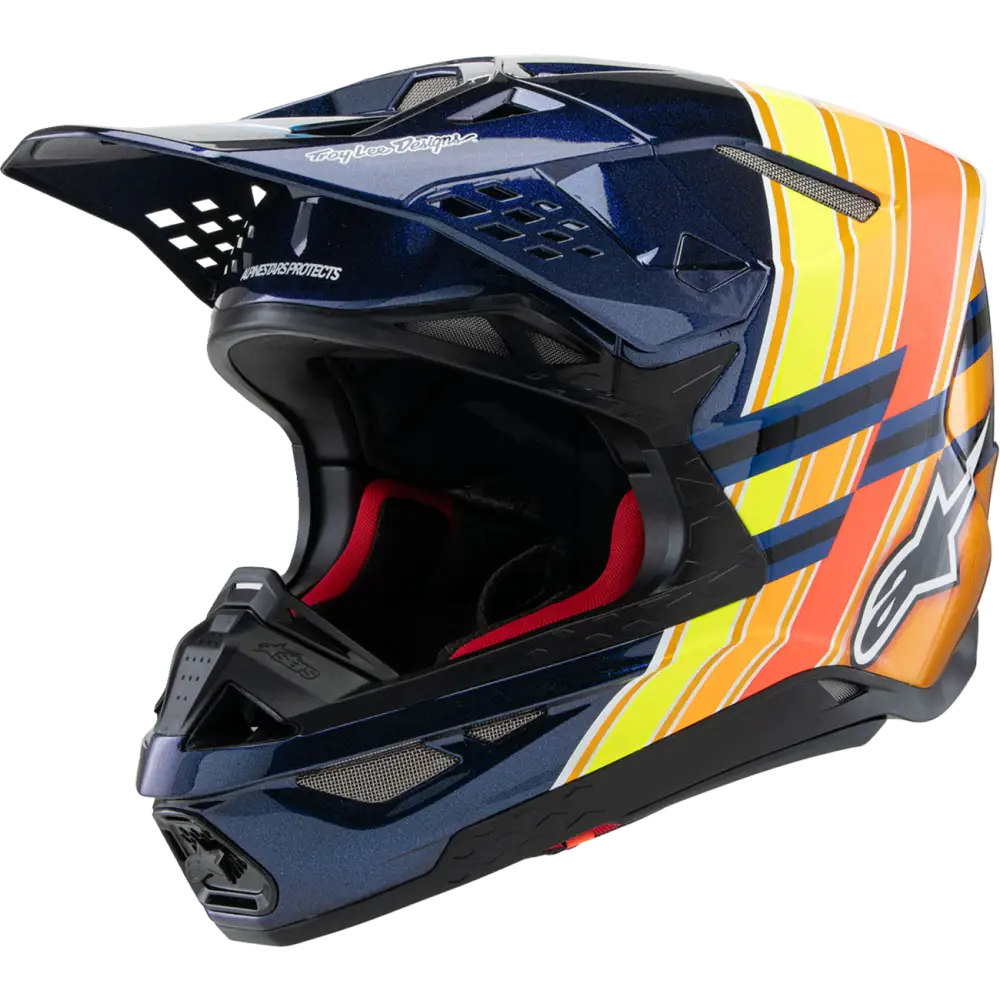 ALPINESTARS Supertech M10 Helmet - TLD Edition 25 - MIPS? - Gloss Dark Blue/Orange/Yellow/Fluo Red - Medium 8300225-7156-M
