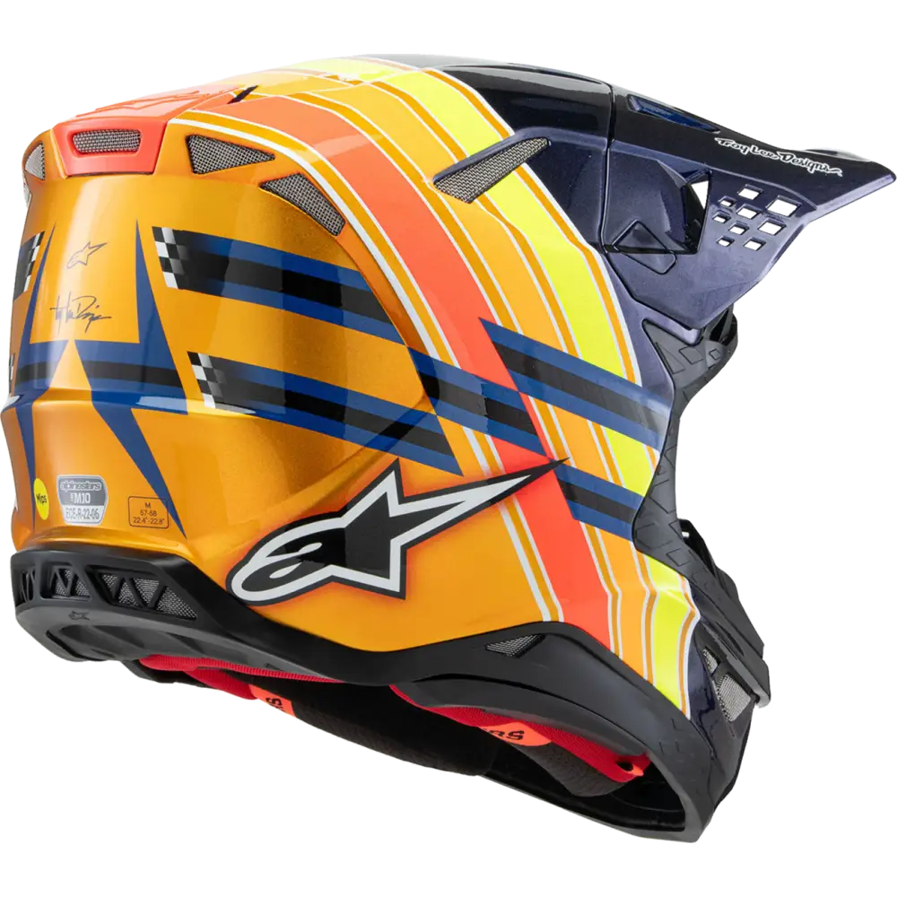 ALPINESTARS Supertech M10 Helmet - TLD Edition 25 - MIPS? - Gloss Dark Blue/Orange/Yellow/Fluo Red - XL 8300225-7156-XL