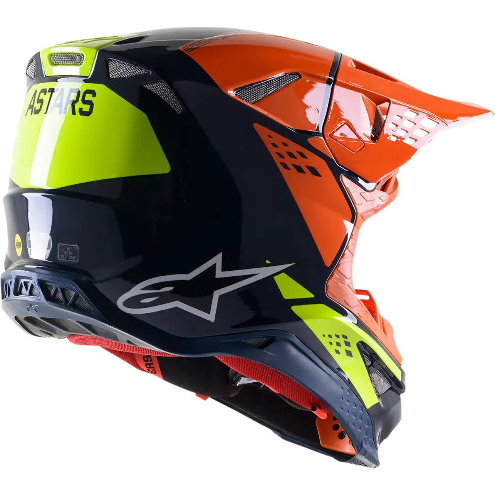 ALPINESTARS Supertech M8 Helmet - Factory - Blue/Orange/Yellow - Small 8302922-7445-SM