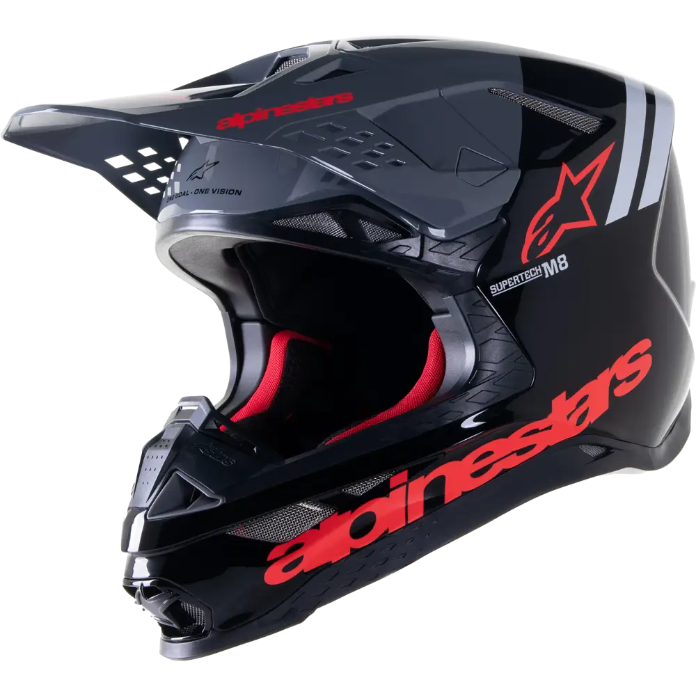 ALPINESTARS Supertech M8 Helmet - Radium 2 - MIPS? - Gloss Black/Neon Red - Medium 8301523-1397-MD