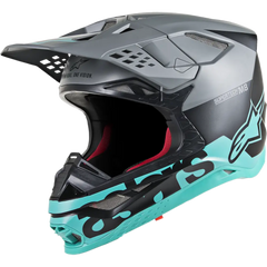 ALPINESTARS Supertech M8 Helmet - Radium - MIPS? - Black Matte/Mid Gray/Teal - Small 8301519-1306-SM