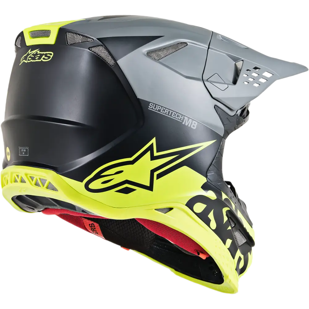 ALPINESTARS Supertech M8 Helmet - Radium - MIPS? - Matte Black/Mid Gray/Yellow Fluo - XS 8301519-1305-XS