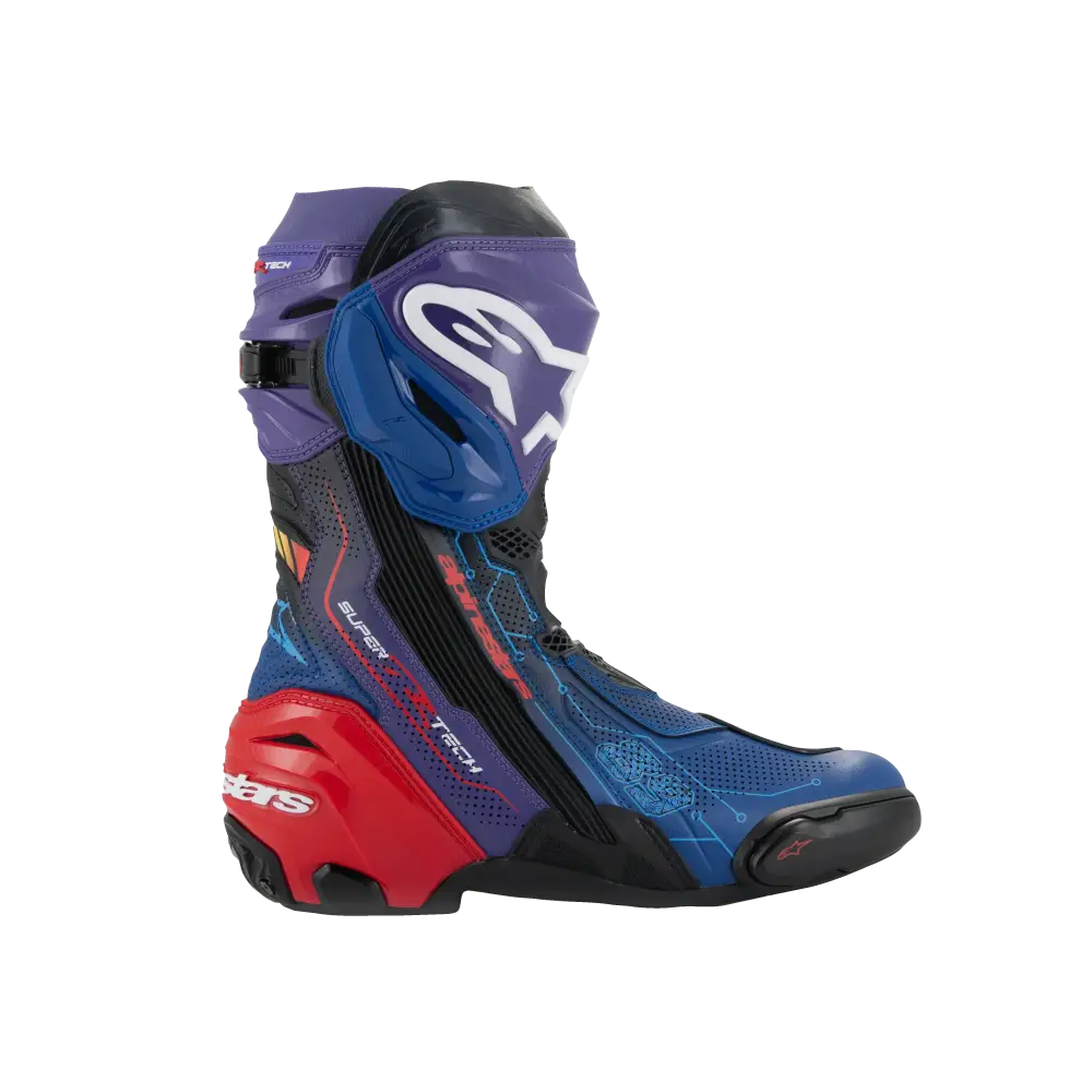 ALPINESTARS Supertech R LE Martinator R01 Vented Boots Blue/Purple/Red/Black - Footwear Group