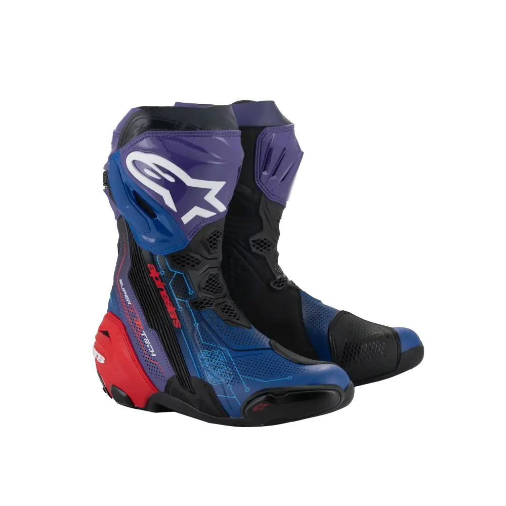 ALPINESTARS Supertech R LE Martinator R01 Vented Boots Blue/Purple/Red/Black - Footwear Group