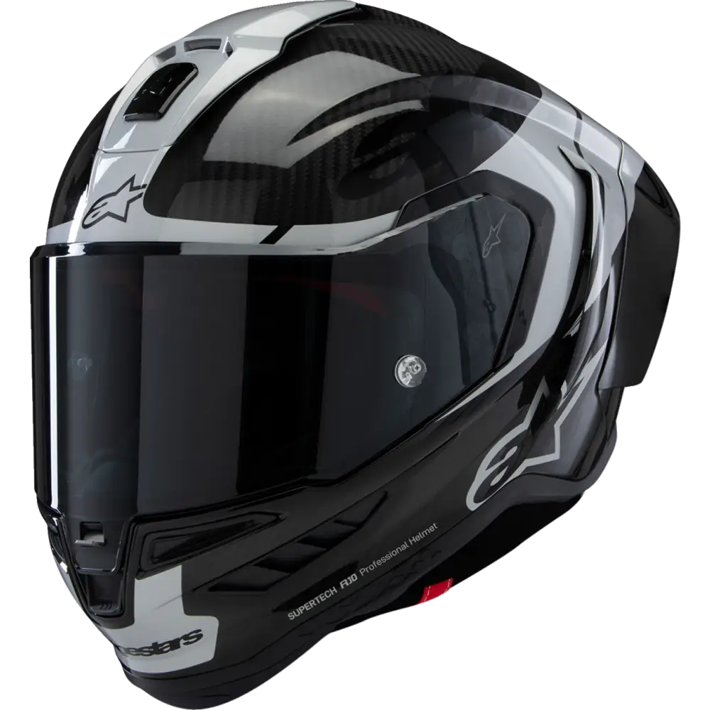 Alpinestars Supertech R10 Helmet - Element - Carbon/Silver/Black & Spoilers - Carbon/Silver/Black / XS / Helmet