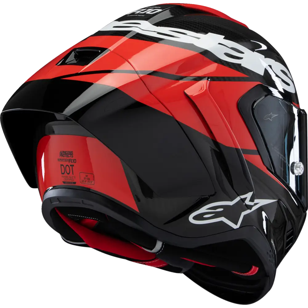 Alpinestars Supertech R10 Helmet & Spoiler - Element - Carbon/Red/White