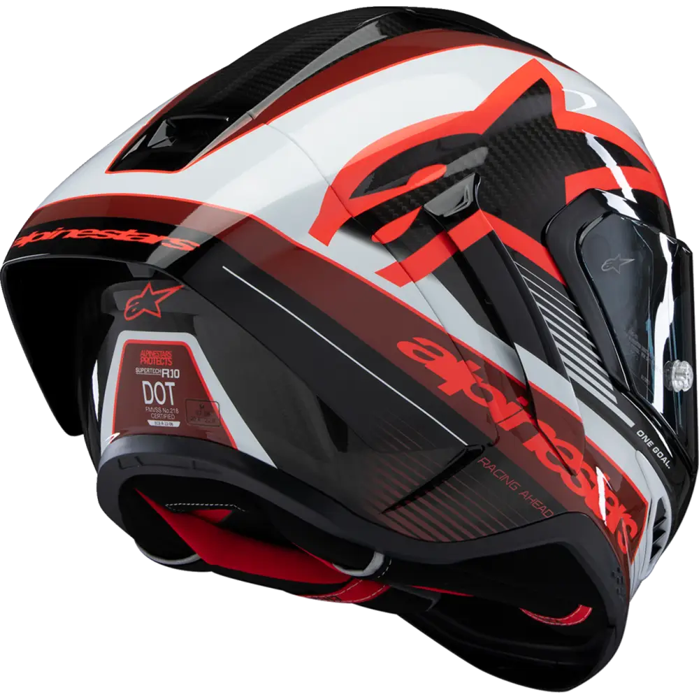 ALPINESTARS Supertech R10 Helmet - Team - Black/Carbon Red/Gloss White - XL 8200224-1352-XL