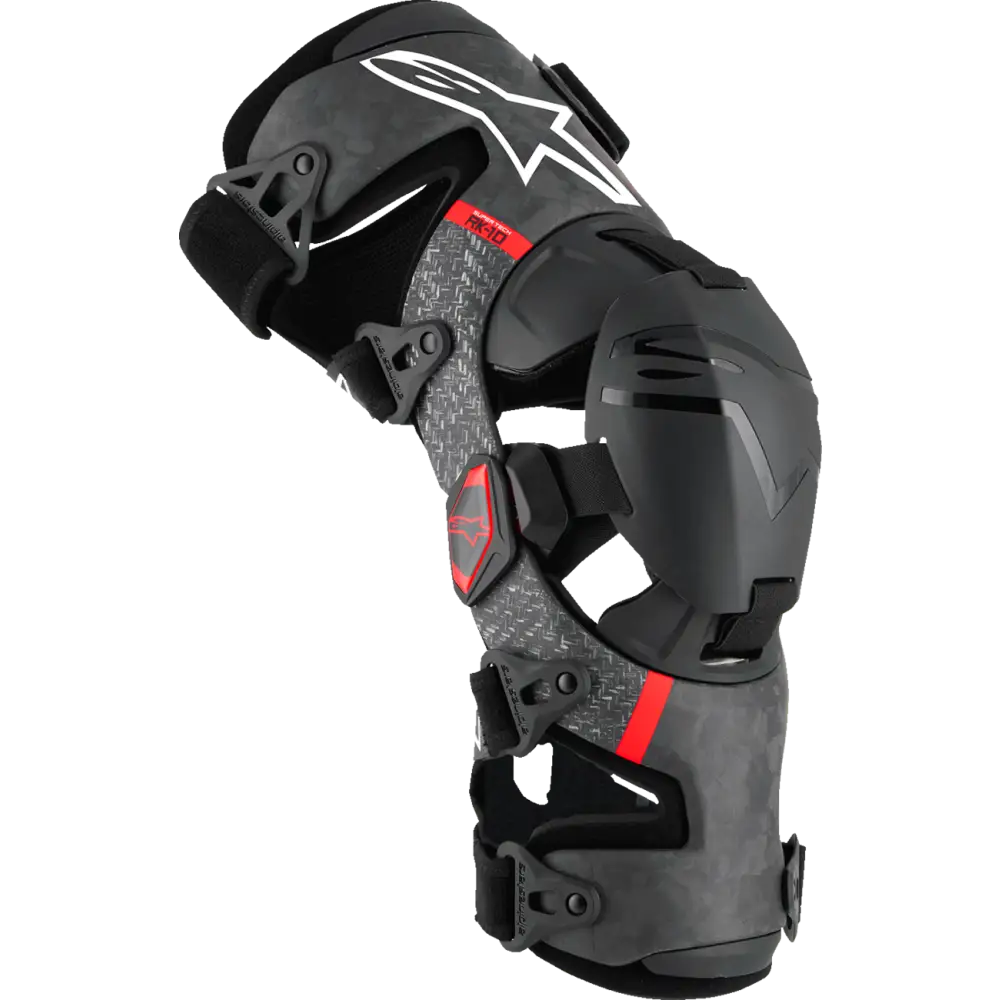 ALPINESTARS Supertech RK-10 Plasma Knee Braces - Black/Red - Large 6501425-13-L