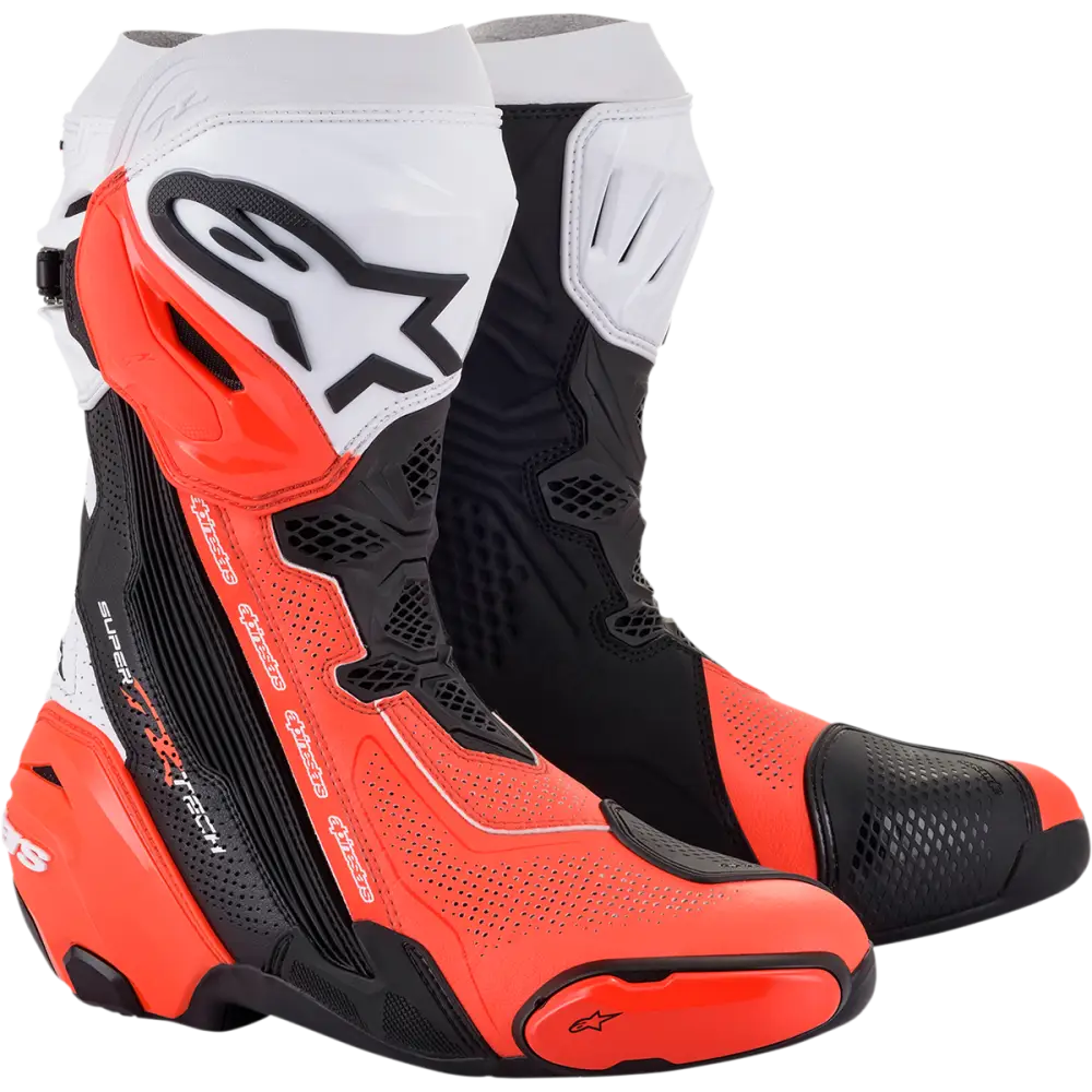 ALPINESTARS Supertech V Boots - Black/Fluo Red/White - US 6.5 / EU 40 2220121-124-40