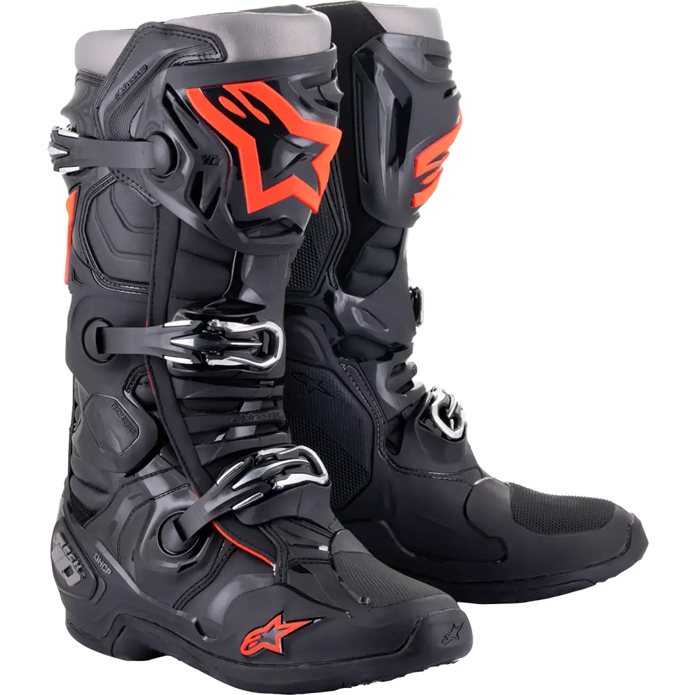ALPINESTARS Tech 10 Boots - Black/Red Fluorescent - US 12 2010020-1030-12