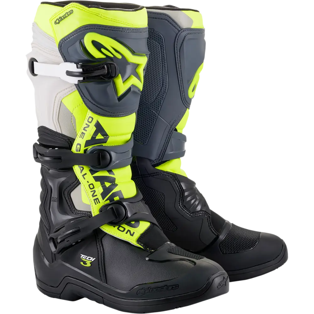 ALPINESTARS Tech 3 Boots - Black/Gray/Yellow Fluorescent - US 7 2013018-1055-7