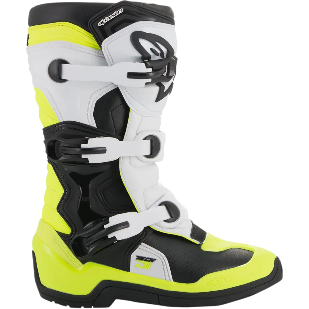 ALPINESTARS Tech 3S Boots - Black/White/Fluorescent Yellow - US 7 2014018-125-7
