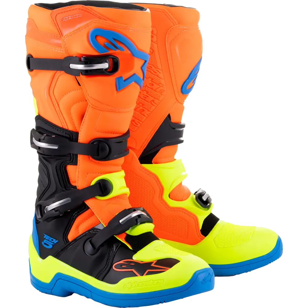 ALPINESTARS Tech 5 Boots - Orange Fluorescent/Blue/Yellow Fluorescent - US 8 2015015-4755-8
