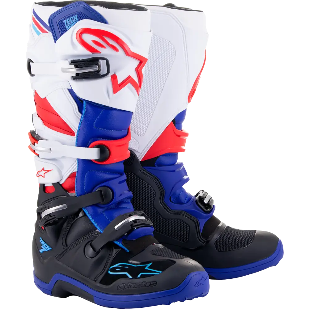 ALPINESTARS Tech 7 Boots - Black/Blue/Red/White - Part 2012014-1732-12 - Footwear Group