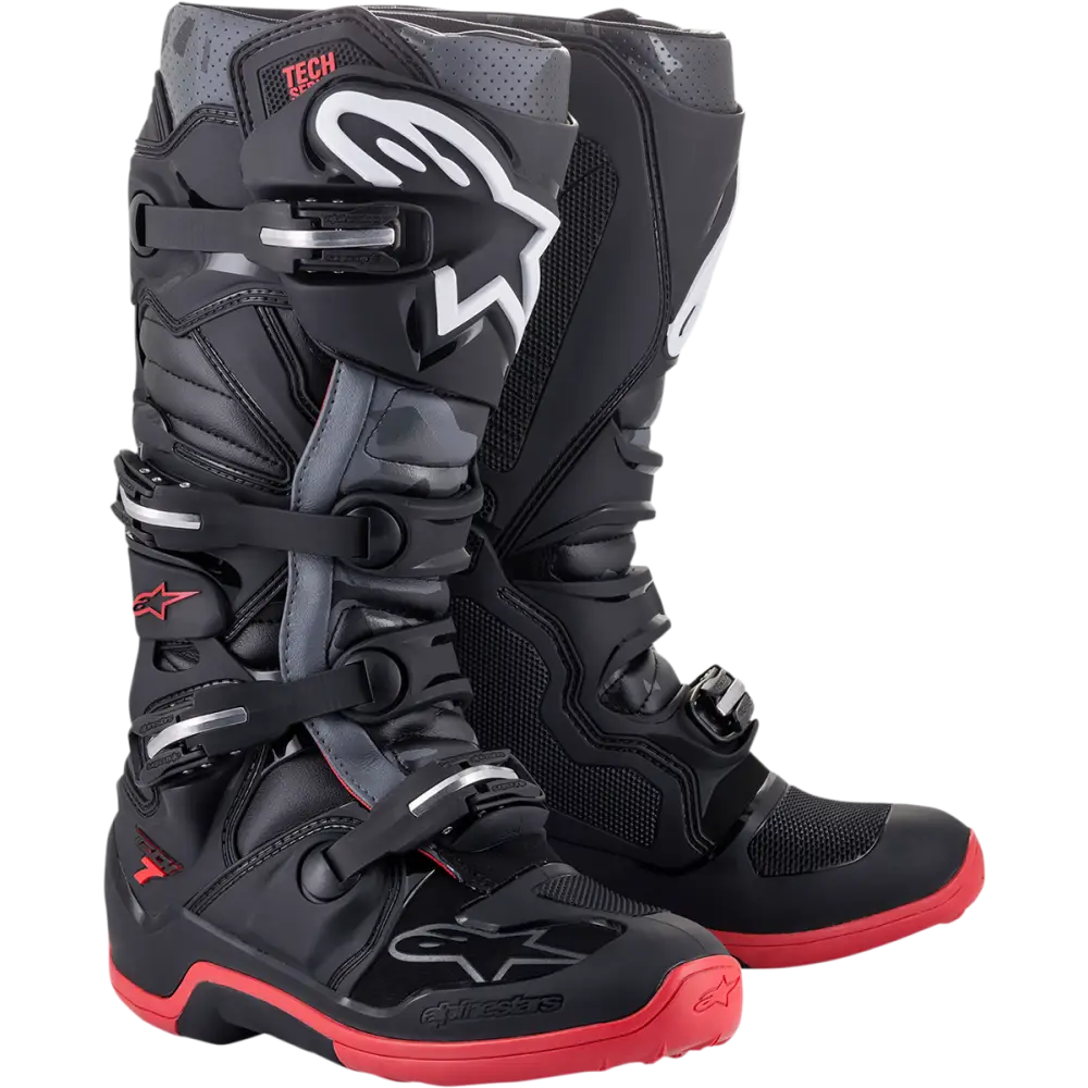 ALPINESTARS Tech 7 Boots - Black/Gray/Red - Part Number 2012014-1153-11 - Footwear Group