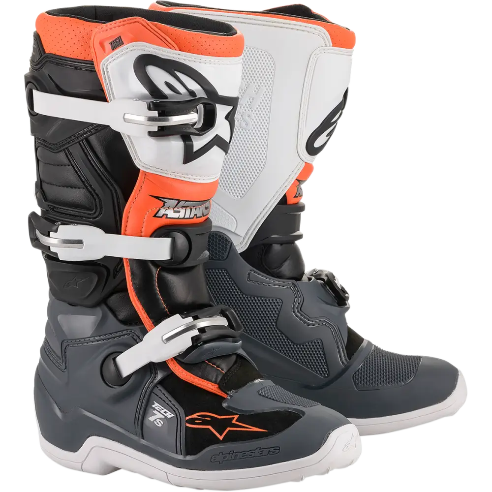 ALPINESTARS Tech 7S Boot - Black/Gray/White/Orange Fluorescent - US 5 2015017-1124-5