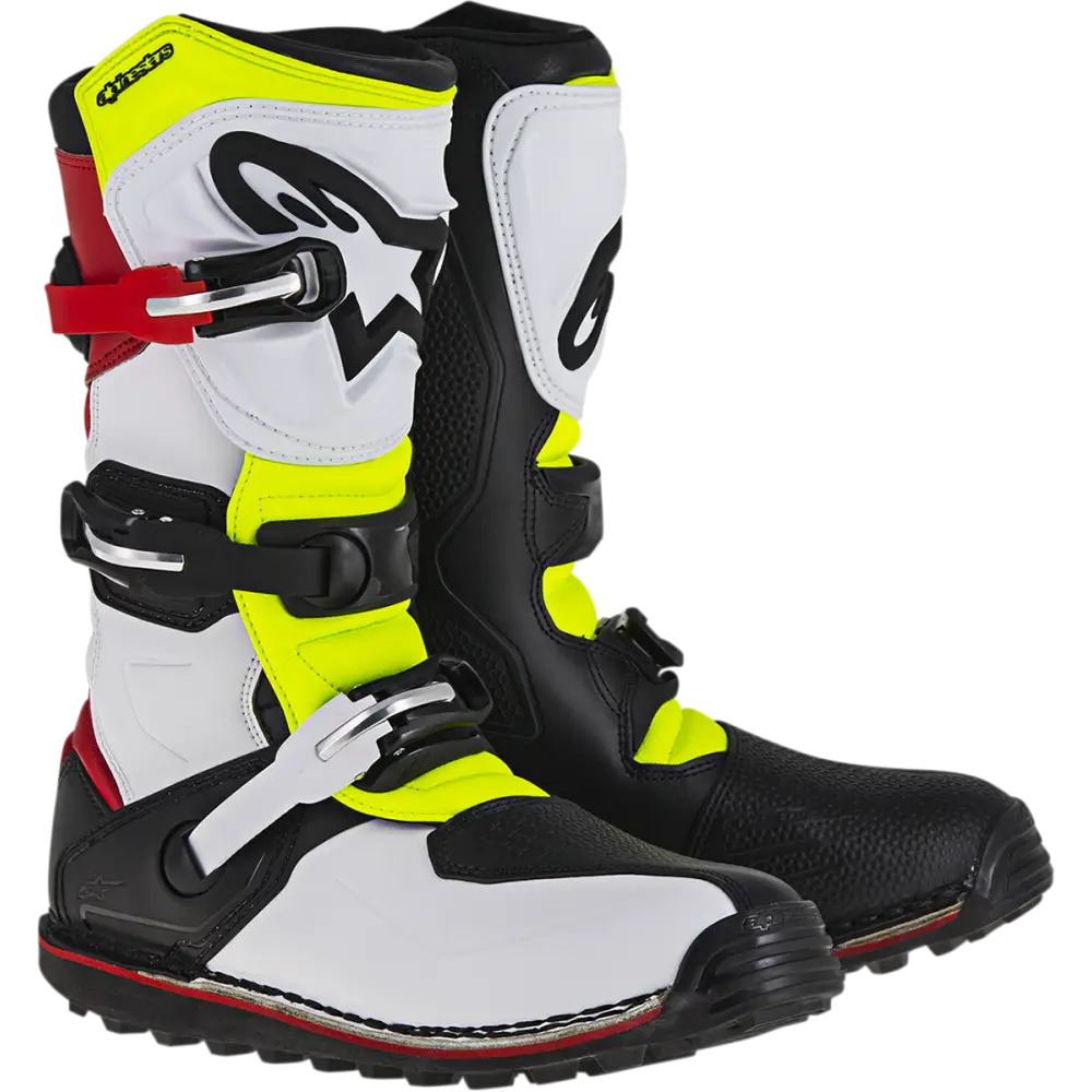 ALPINESTARS Tech-T Boots - White/Red/Yellow Fluorescent/Black - US 13 2004017-2351-13