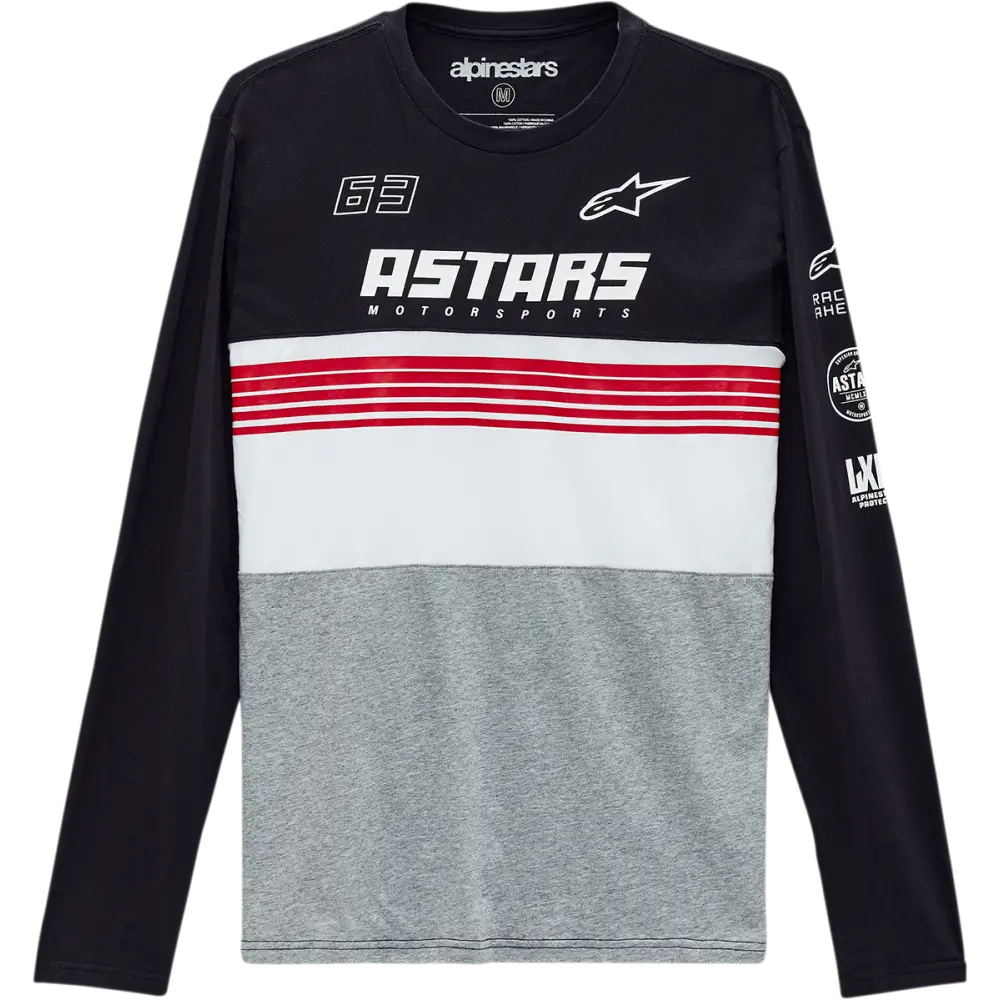 ALPINESTARS Turbo Long-Sleeve T-Shirt - Black/Heather Gray - 2XL 12137111110282X