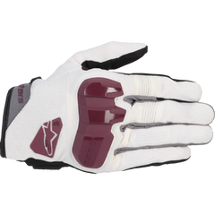 ALPINESTARS Women's Chrome Gloves - Off-White/Burgundy - Small 3580425-298-S
