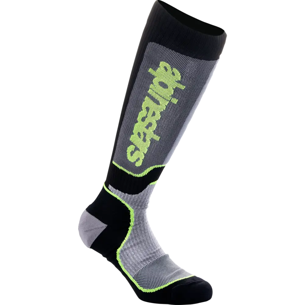 ALPINESTARS Youth MX Plus Socks - Black/Gray/Yellow - Medium/Large 4742324-175-ML