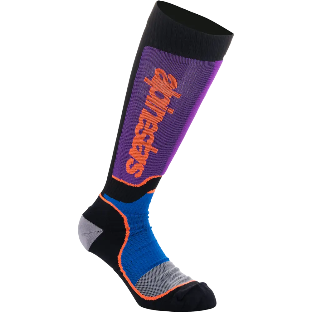 ALPINESTARS Youth MX Plus Socks - Black/Purple/Blue/Orange - Medium/Large 4742324-1246-ML
