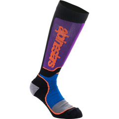 ALPINESTARS Youth MX Plus Socks - Black/Purple/Blue/Orange - Medium/Large 4742324-1246-ML