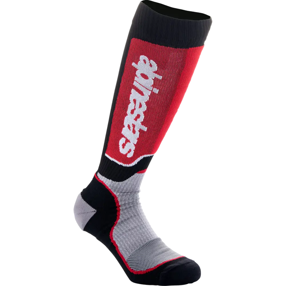 ALPINESTARS Youth MX Plus Socks - Black/Red/Gray - Medium/Large 4742324-1215-ML