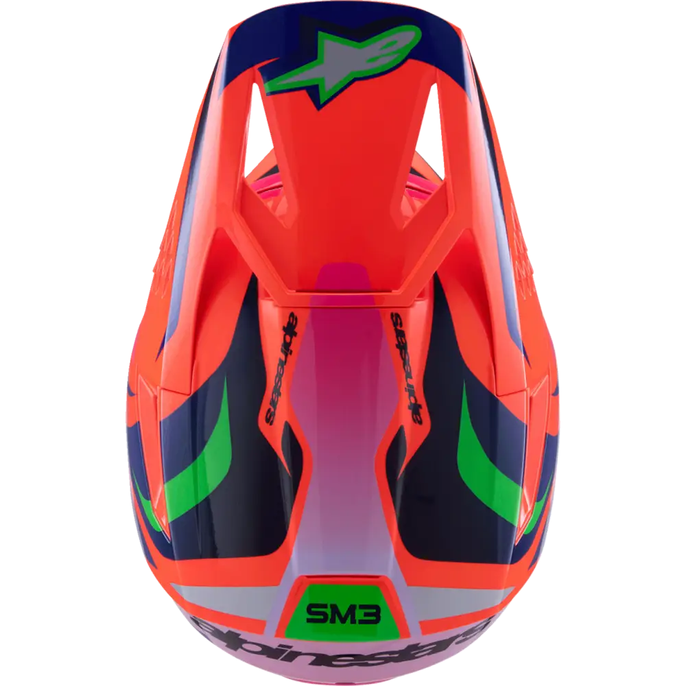 ALPINESTARS Youth SM3 Helmet - Deegan - Gloss Orange Fluo/Purple/Pink Fluo - Small 8301425-433-YS