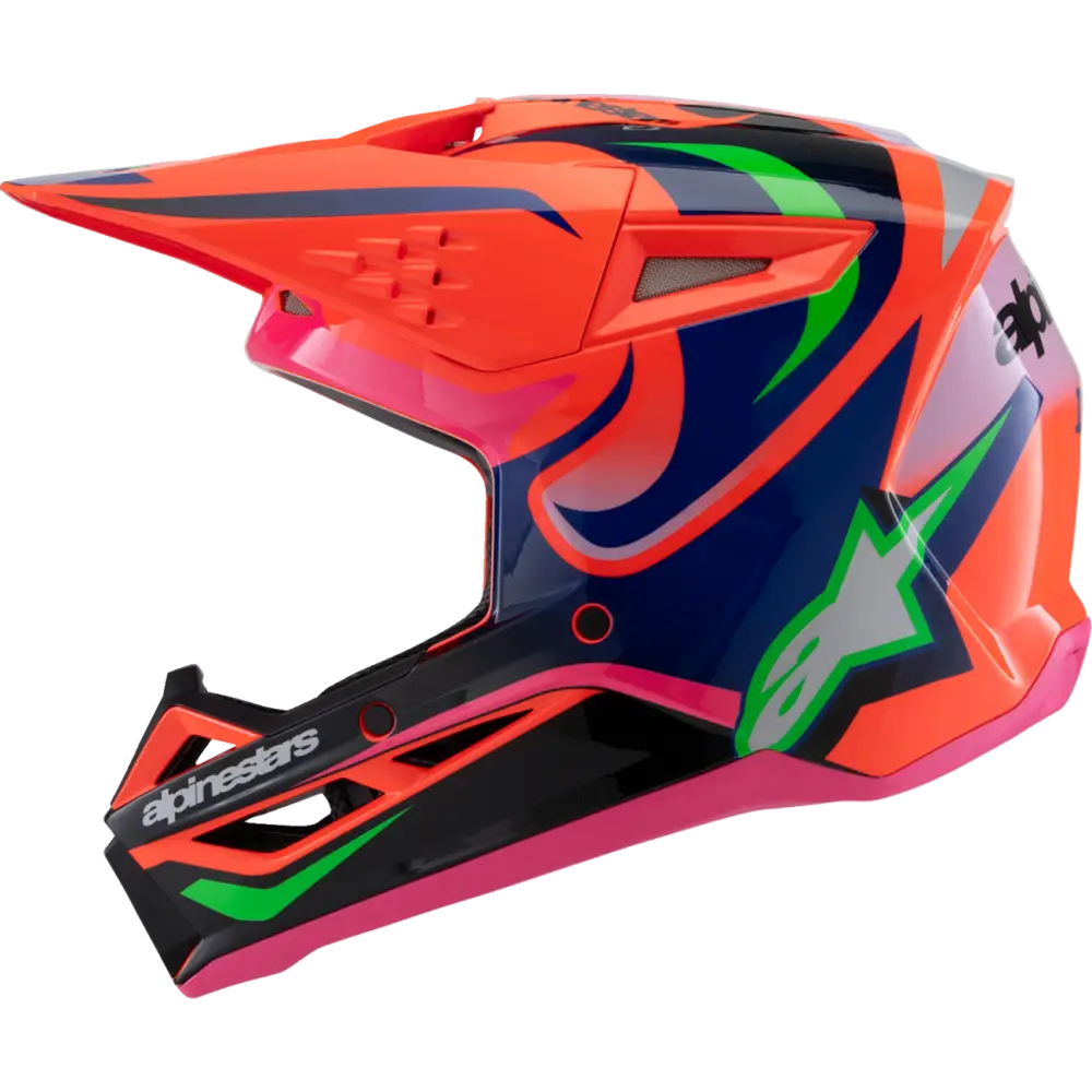 ALPINESTARS Youth SM3 Helmet - Deegan - Gloss Orange Fluo/Purple/Pink Fluo - Small 8301425-433-YS