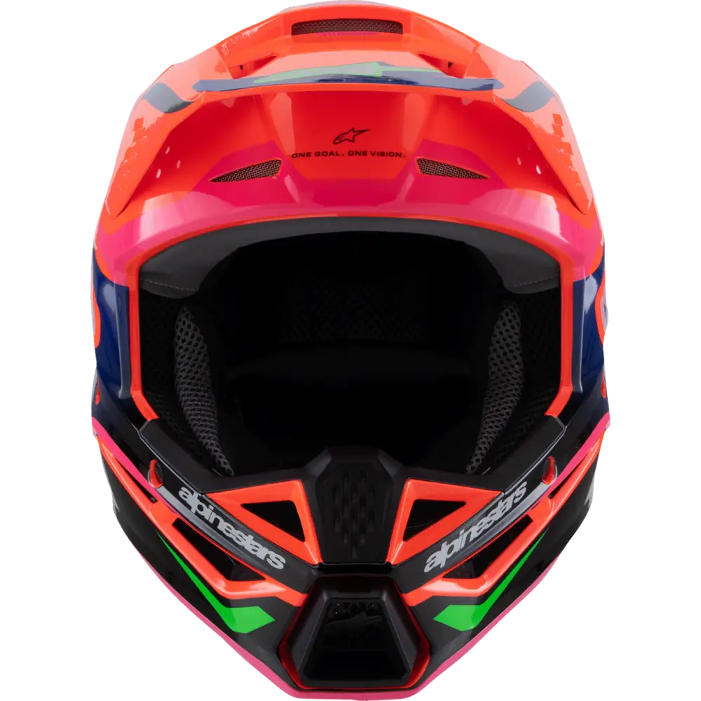 ALPINESTARS Youth SM3 Helmet - Deegan - Gloss Orange Fluo/Purple/Pink Fluo - Medium 8301425-433-YM