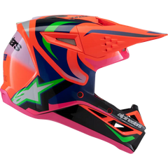 ALPINESTARS Youth SM3 Helmet - Deegan - Gloss Orange Fluo/Purple/Pink Fluo - Large 8301425-433-YL
