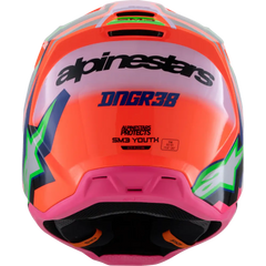 ALPINESTARS Youth SM3 Helmet - Deegan - Gloss Orange Fluo/Purple/Pink Fluo - Large 8301425-433-YL