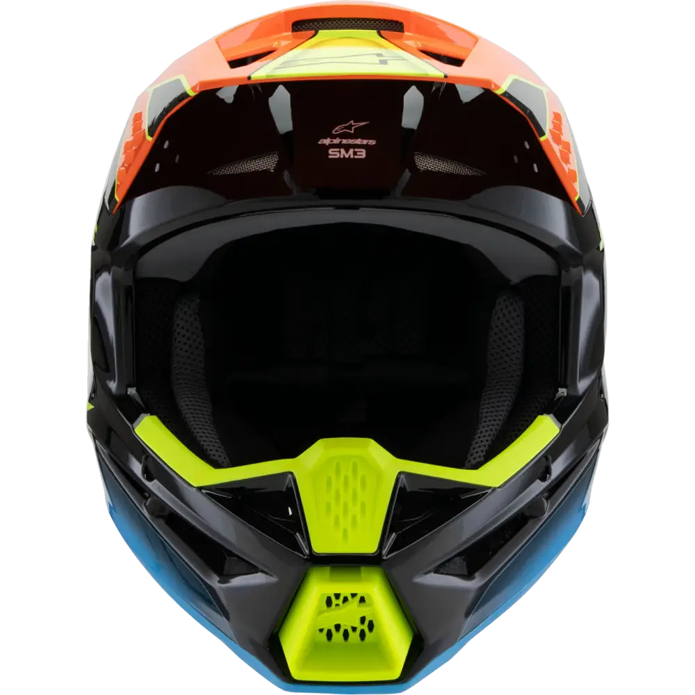 ALPINESTARS Youth SM3 Helmet - Fray - Gloss Black/Orange/Yellow Fluo - Small 8301625-1455-YS