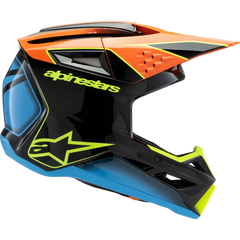 ALPINESTARS Youth SM3 Helmet - Fray - Gloss Black/Orange/Yellow Fluo - Small 8301625-1455-YS
