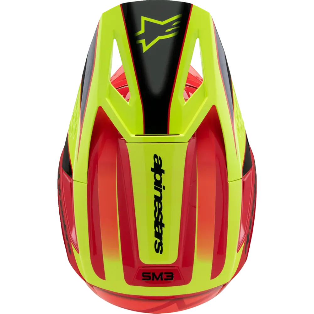 ALPINESTARS Youth SM3 Helmet - Fray - Gloss Red/Yellow Fluo/Black - Medium 8301625-3051-YM