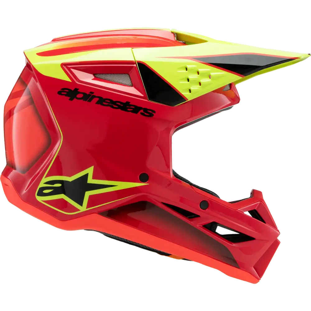 ALPINESTARS Youth SM3 Helmet - Fray - Gloss Red/Yellow Fluo/Black - Medium 8301625-3051-YM