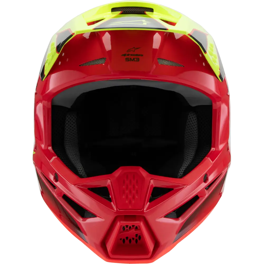 ALPINESTARS Youth SM3 Helmet - Fray - Gloss Red/Yellow Fluo/Black - Medium 8301625-3051-YM