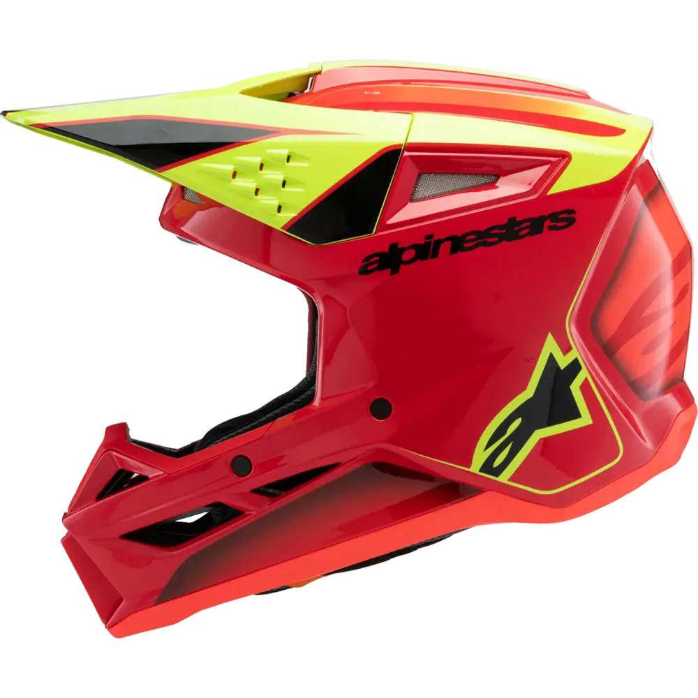 ALPINESTARS Youth SM3 Helmet - Fray - Gloss Red/Yellow Fluo/Black - Medium 8301625-3051-YM