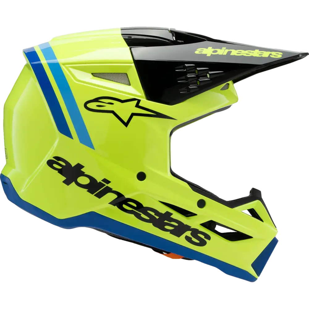 ALPINESTARS Youth SM3 Helmet - Radium - Gloss Yellow Fluo/Black/Blue - Medium 8301825-5017-YM