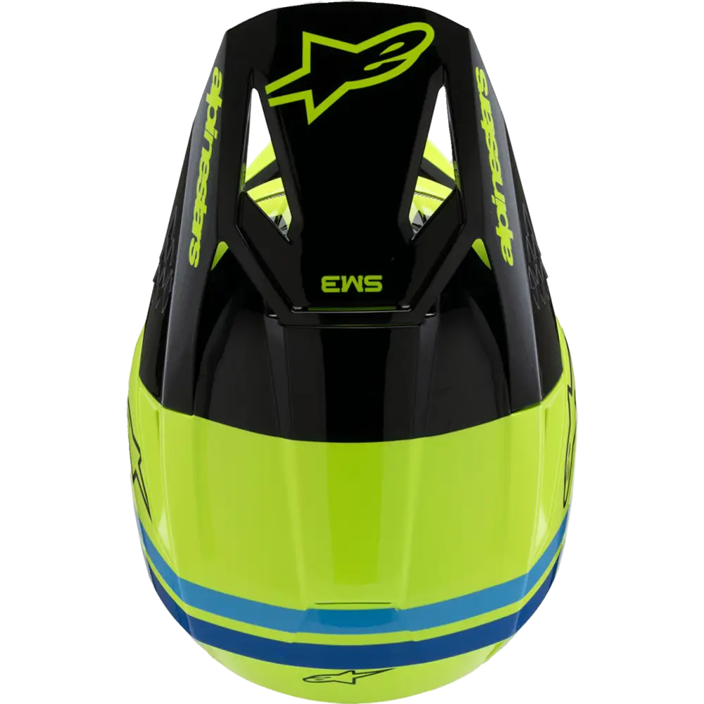 ALPINESTARS Youth SM3 Helmet - Radium - Gloss Yellow Fluo/Black/Blue - Medium 8301825-5017-YM