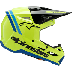 ALPINESTARS Youth SM3 Helmet - Radium - Gloss Yellow Fluo/Black/Blue - Small 8301825-5017-YS