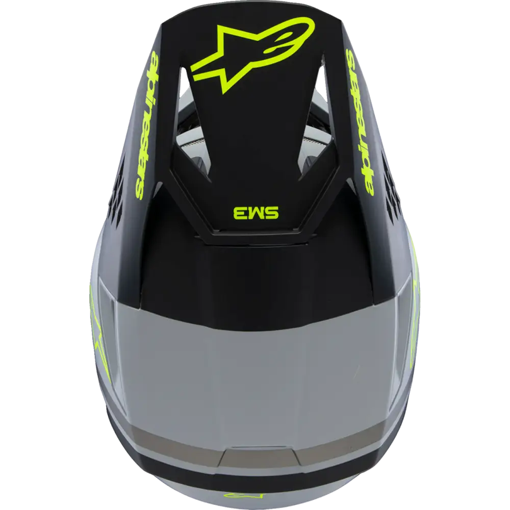 ALPINESTARS Youth SM3 Helmet - Radium - Matte Gray/Black/Yellow Fluo - Large 8301825-9510-YL